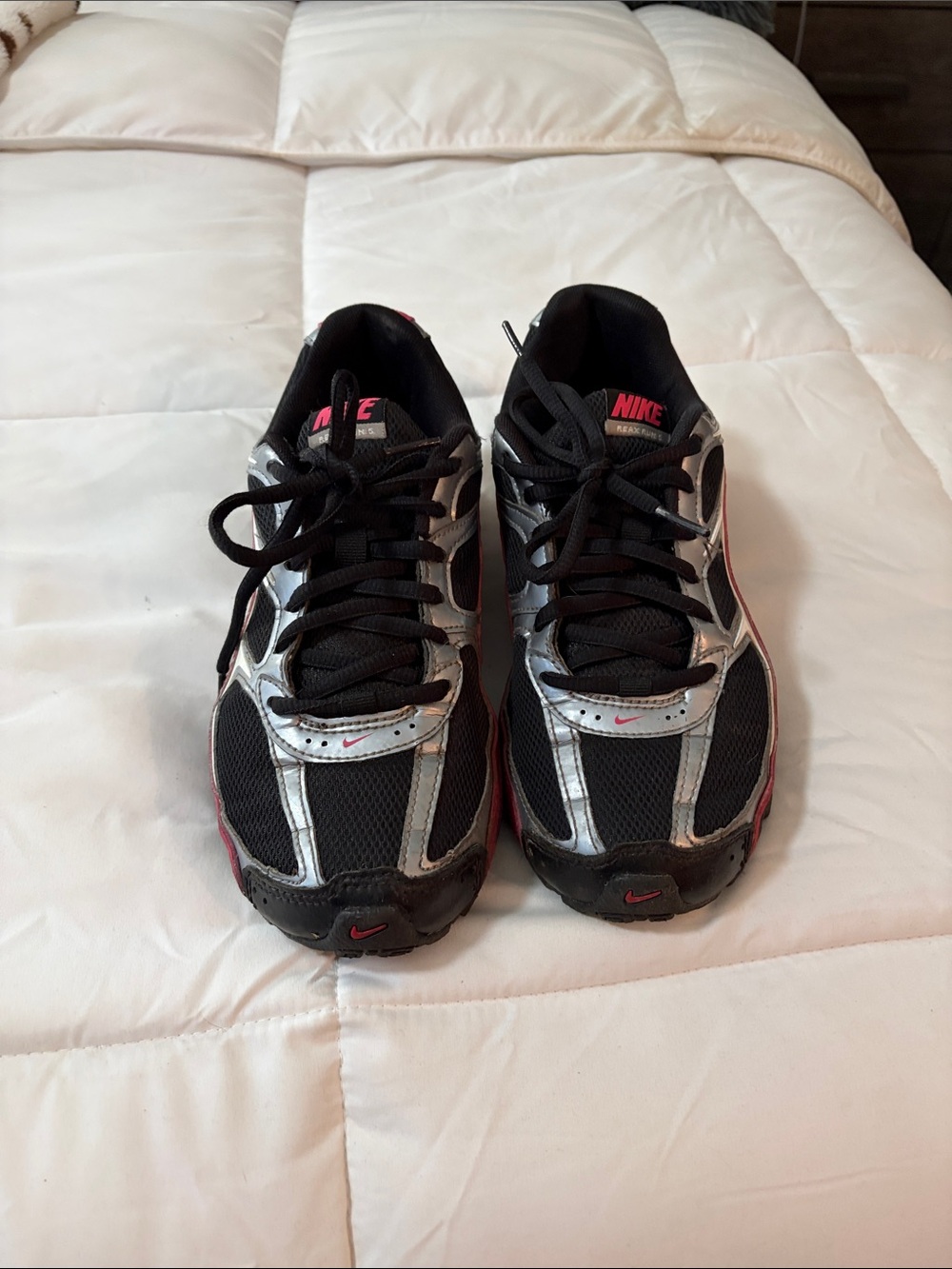 Nike Ladies Black, Silver and Pink Athletic Sneakers